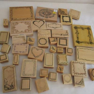Various Frames Wood Rubber Stamps Craft Card Art Making Wooden Stamps (see all pictures)