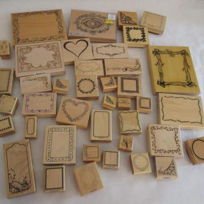 Various Frames Wood Rubber Stamps Craft Card Art Making Wooden Stamps (see all pictures)