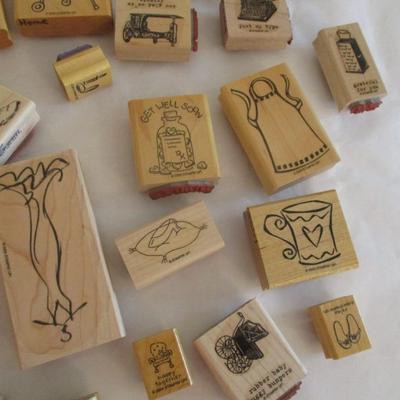 Various Home Wood Rubber Stamps Craft Card Art Making Wooden Stamps