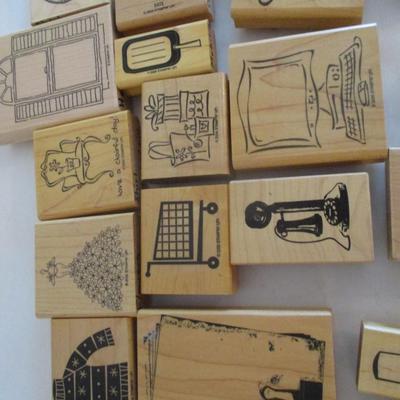 Various Home Wood Rubber Stamps Craft Card Art Making Wooden Stamps