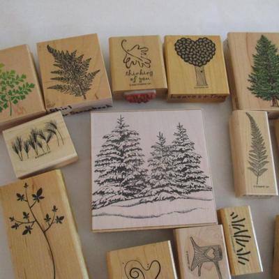 Various Leaves & Trees Home Wood Rubber Stamps Craft Card Art Making Wooden Stamps