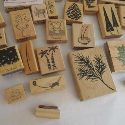 Various Leaves & Trees Home Wood Rubber Stamps Craft Card Art Making Wooden Stamps
