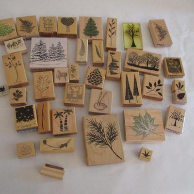 Various Leaves & Trees Home Wood Rubber Stamps Craft Card Art Making Wooden Stamps