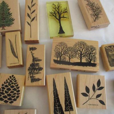 Various Leaves & Trees Home Wood Rubber Stamps Craft Card Art Making Wooden Stamps