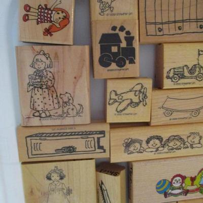 Various Toys & Children Wood Rubber Stamps Craft Card Art Making Wooden Stamps