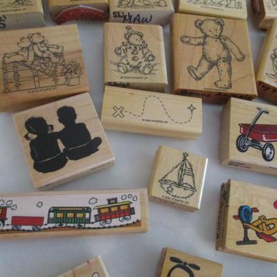 Various Toys & Children Wood Rubber Stamps Craft Card Art Making Wooden Stamps