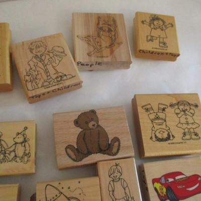 Various Toys & Children Wood Rubber Stamps Craft Card Art Making Wooden Stamps