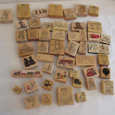 Various Toys & Children Wood Rubber Stamps Craft Card Art Making Wooden Stamps