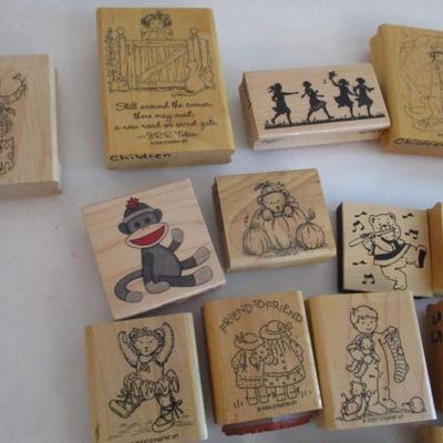 Various Toys & Children Wood Rubber Stamps Craft Card Art Making Wooden Stamps