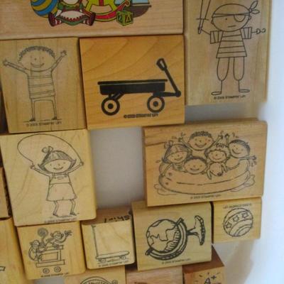 Various Toys & Children Wood Rubber Stamps Craft Card Art Making Wooden Stamps