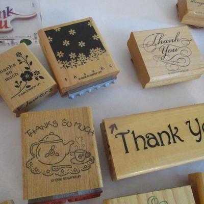 Various Thanks & Grateful Wood Rubber Stamps Craft Card Art Making Wooden Stamps