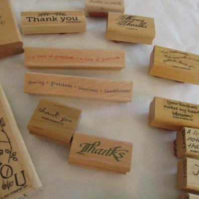Various Thanks & Grateful Wood Rubber Stamps Craft Card Art Making Wooden Stamps