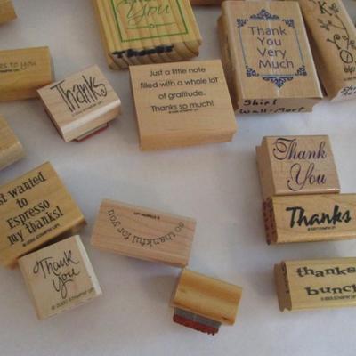 Various Thanks & Grateful Wood Rubber Stamps Craft Card Art Making Wooden Stamps