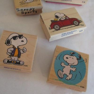 Various Snoopy Wood Rubber Stamps Craft Card Art Making Wooden Stamps
