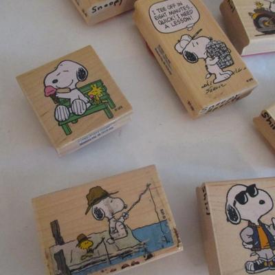 Various Snoopy Wood Rubber Stamps Craft Card Art Making Wooden Stamps