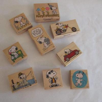 Various Snoopy Wood Rubber Stamps Craft Card Art Making Wooden Stamps