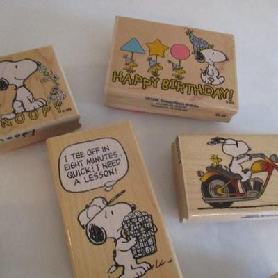 Various Snoopy Wood Rubber Stamps Craft Card Art Making Wooden Stamps