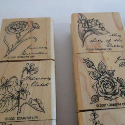 Various Monthly Wood Rubber Stamps Craft Card Art Making Wooden Stamps