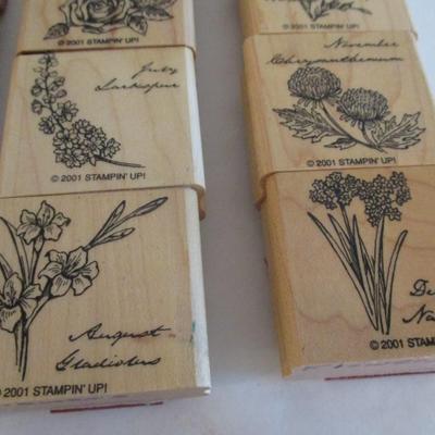 Various Monthly Wood Rubber Stamps Craft Card Art Making Wooden Stamps