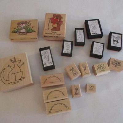 Various Animal Wood Rubber Stamps Craft Card Art Making Wooden Stamps