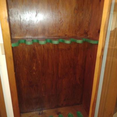 Wooden Six Slot Sportsman's Cabinet with Glass Door- Approx 31 1/2" x 10 3/4" x 72" Tall