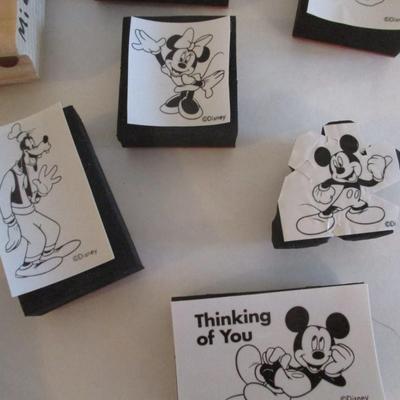 Various Mickey Wood Rubber Stamps Craft Card Art Making Wooden Stamps