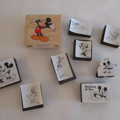 Various Mickey Wood Rubber Stamps Craft Card Art Making Wooden Stamps