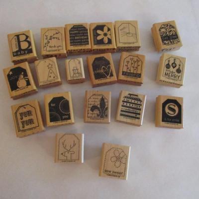 Various Wood Rubber Stamps Craft Card Art Making Wooden Stamps
