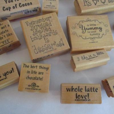 Various Wood Rubber Stamps Craft Card Art Making Wooden Stamps