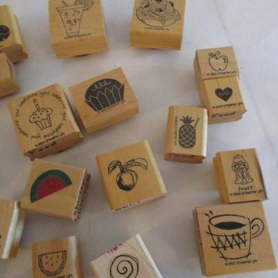 Various Wood Rubber Stamps Craft Card Art Making Wooden Stamps