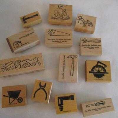 Various Tools Wood Rubber Stamps Craft Card Art Making Wooden Stamps