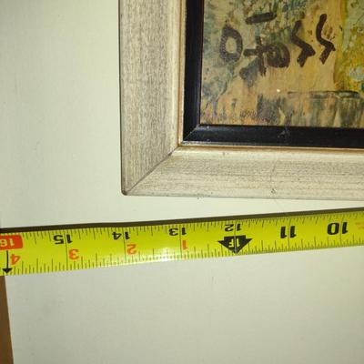 Framed Mid-Century Modernist Print by Oliver Foss- Approx 34 1/2" x 14"