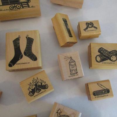 Various Wood Rubber Stamps Craft Card Art Making Wooden Stamps