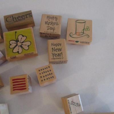 Various Wood Rubber Stamps Craft Card Art Making Wooden Stamps