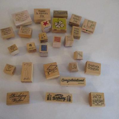 Various Wood Rubber Stamps Craft Card Art Making Wooden Stamps