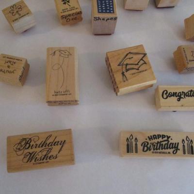 Various Wood Rubber Stamps Craft Card Art Making Wooden Stamps