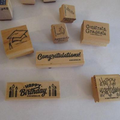 Various Wood Rubber Stamps Craft Card Art Making Wooden Stamps