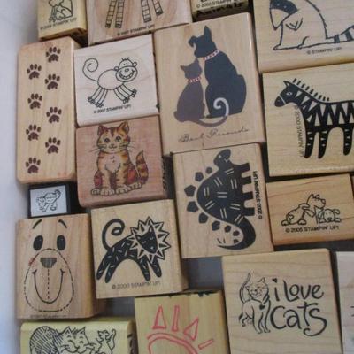 Various Wood Rubber Stamps Craft Card Art Making Wooden Stamps (see all pictures)