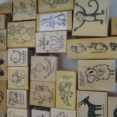 Various Wood Rubber Stamps Craft Card Art Making Wooden Stamps (see all pictures)