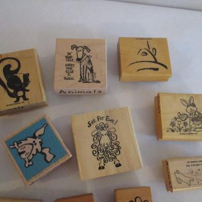 Various Wood Rubber Stamps Craft Card Art Making Wooden Stamps (see all pictures)