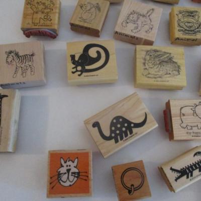 Various Wood Rubber Stamps Craft Card Art Making Wooden Stamps (see all pictures)