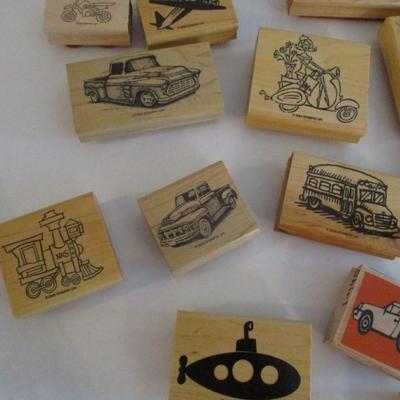 Various Vehicles Wood Rubber Stamps Craft Card Art Making Wooden Stamps