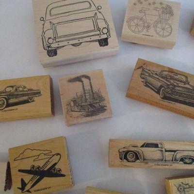 Various Vehicles Wood Rubber Stamps Craft Card Art Making Wooden Stamps