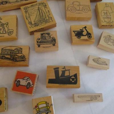 Various Vehicles Wood Rubber Stamps Craft Card Art Making Wooden Stamps