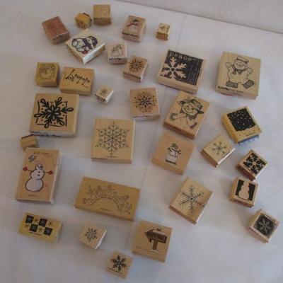Various Winter Wood Rubber Stamps Craft Card Art Making Wooden Stamps