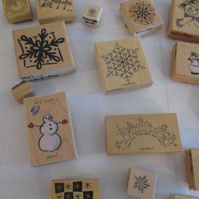 Various Winter Wood Rubber Stamps Craft Card Art Making Wooden Stamps