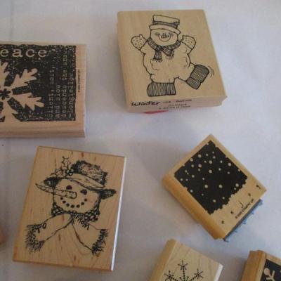 Various Winter Wood Rubber Stamps Craft Card Art Making Wooden Stamps