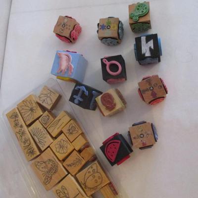 Various Wood Rubber Stamps Craft Card Art Making Wooden Stamps