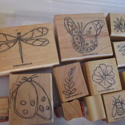 Various Wood Rubber Stamps Craft Card Art Making Wooden Stamps