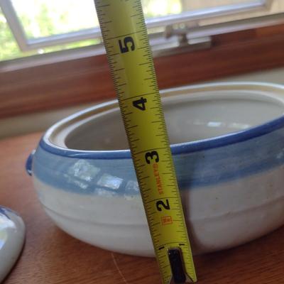 Hand Painted Pottery Covered Casserole Dish